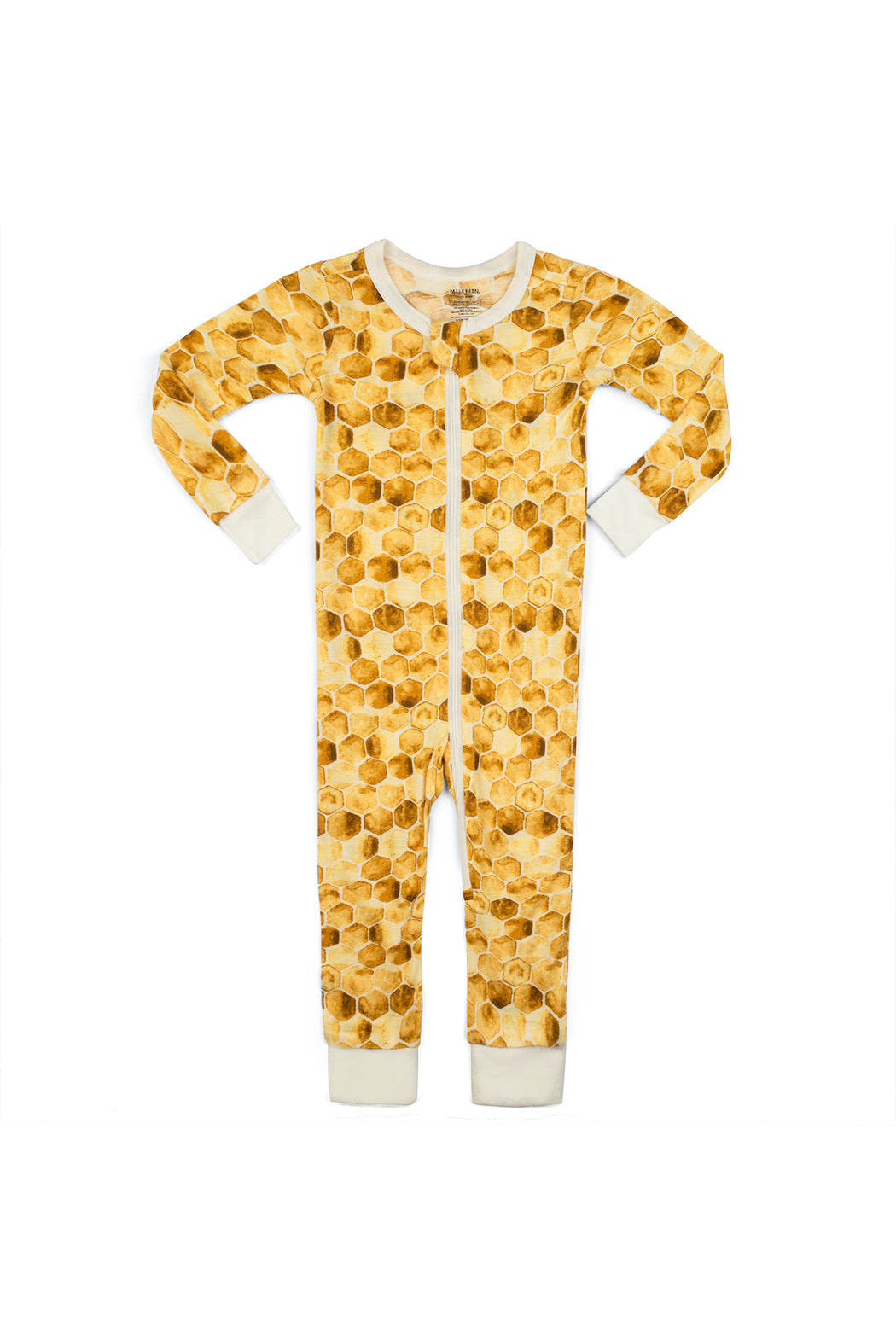 Milkbarn Bamboo Zipper Pajamas - Honeycomb