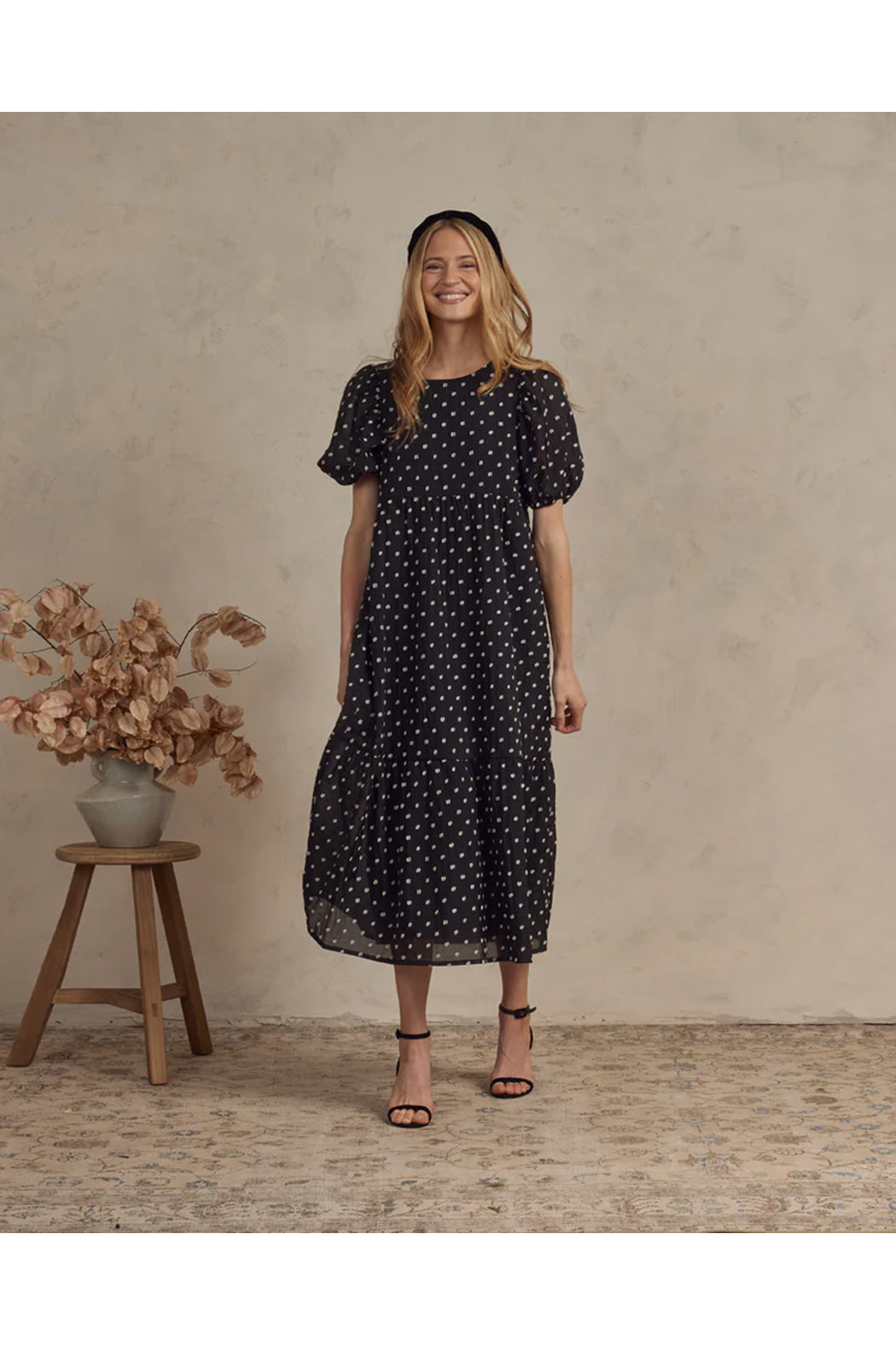 Noralee Women's Claire Dress - Black & Ivory Dot – Hopscotch Kids OR