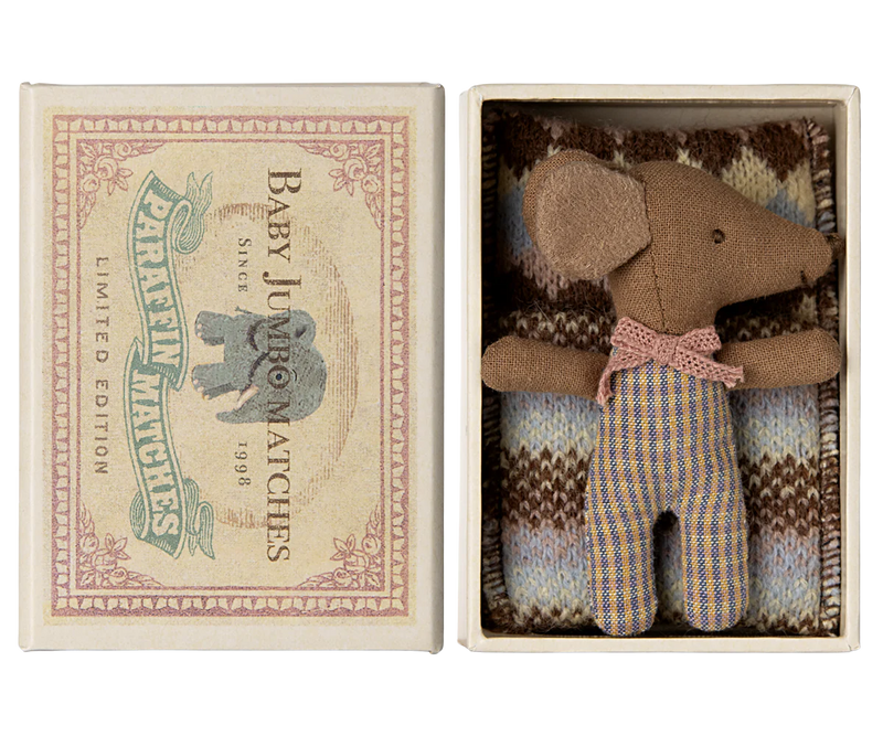 Maileg Sleepy Wakey Baby Mouse - Rose
