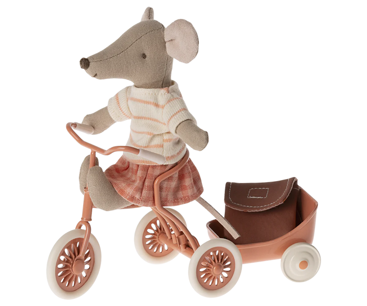 Maileg Tricycle Mouse, Big Sister - Coral