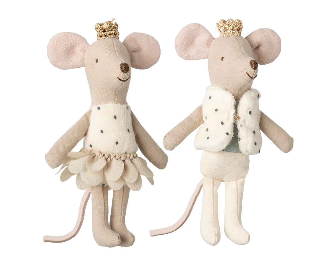 Maileg Royal Twin Mice, Little Sister & Brother In Matchbox