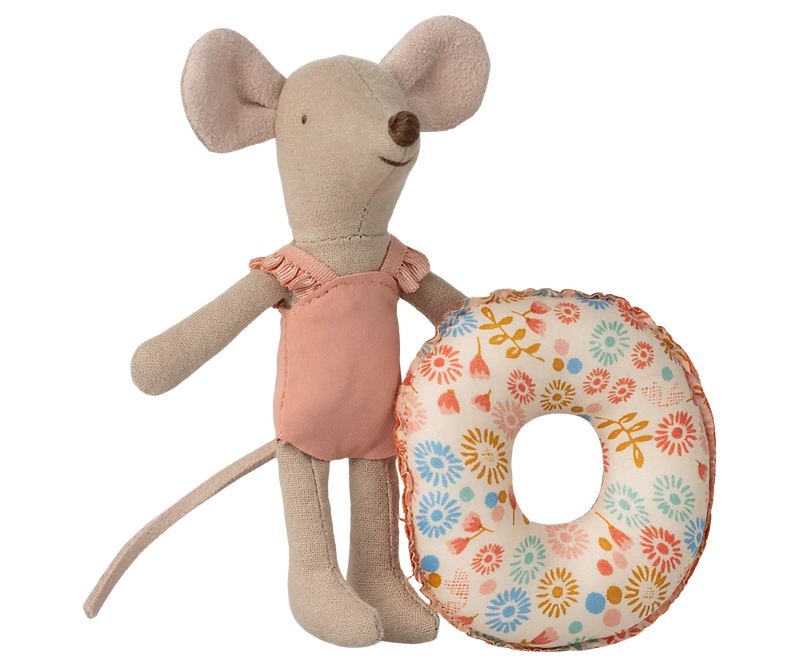 Maileg Beach Mouse With Float - Little Sister Mouse Flower