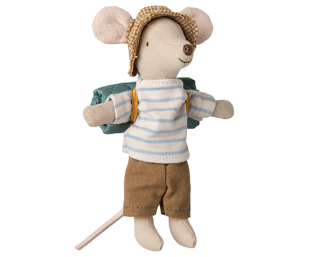 Maileg Hiker Mouse, Big Brother - Blue Stripes
