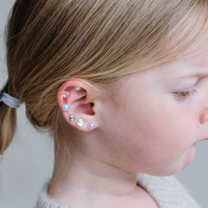 Mimi & Lula Pink Gem & Pearl Stick On Earrings
