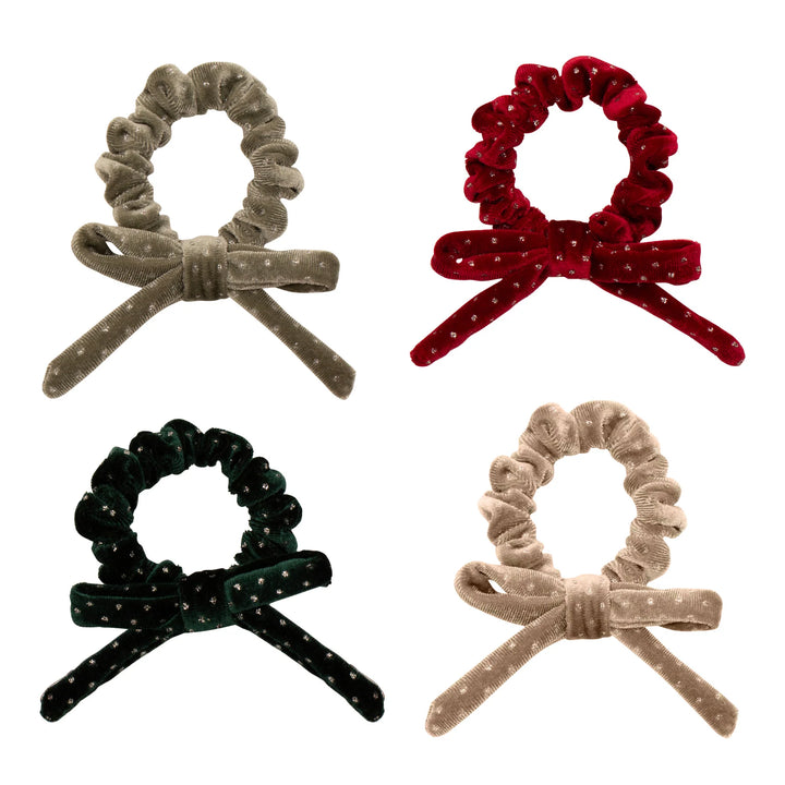 Mimi & Lula Christmas Velvet Bow Scrunchies