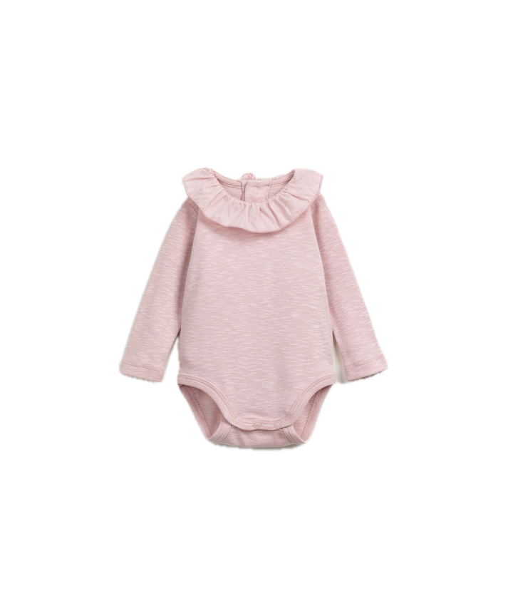 Play Up Organic Collared Bodysuit - Light Pink