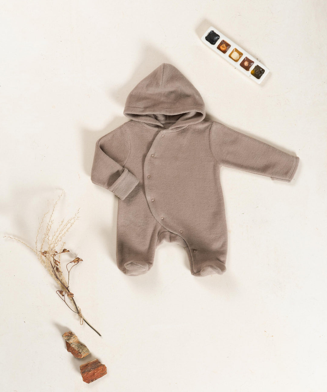Play Up Organic Hooded Jumpsuit - Light Brown