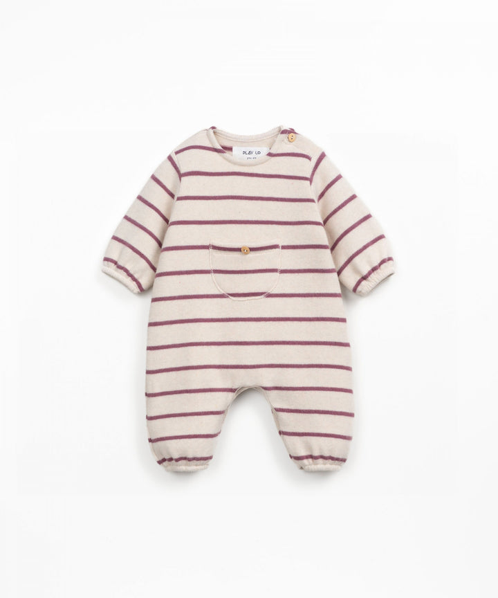 Play Up Striped Jumpsuit - Dark Pink