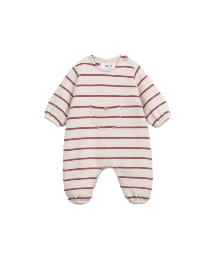 Play Up Striped Jumpsuit - Dark Pink