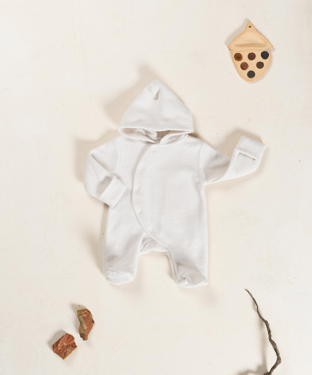 Play Up Organic Hooded Jumpsuit - Off White
