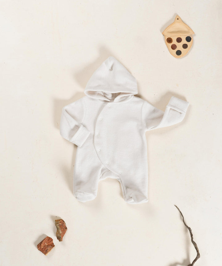 Play Up Organic Hooded Jumpsuit - Off White