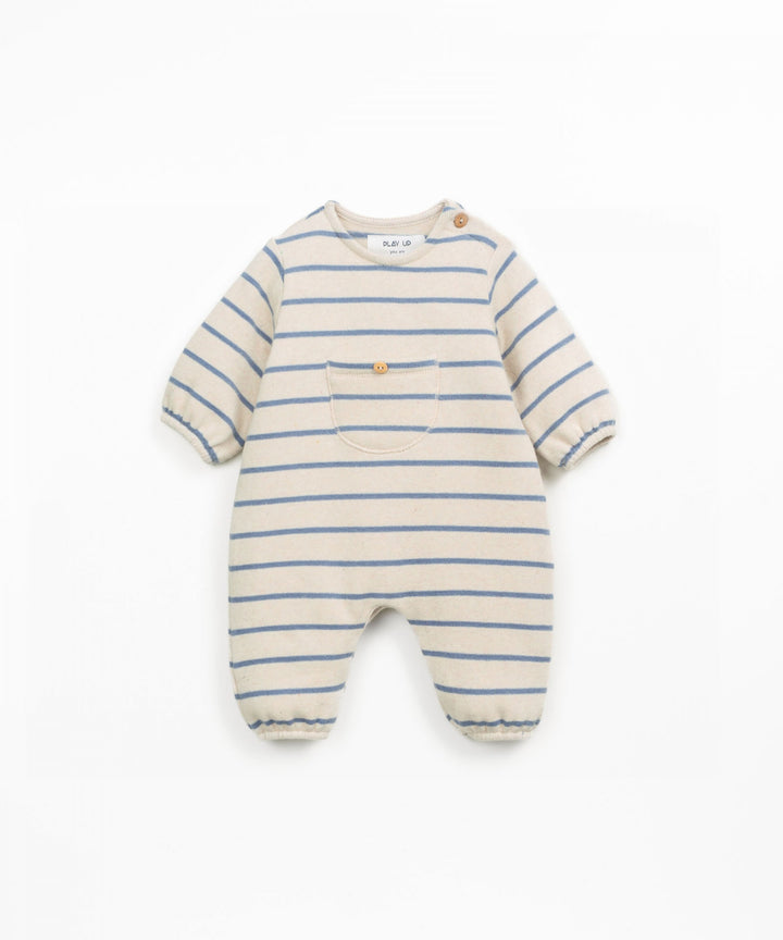 Play Up Striped Jumpsuit - Blue