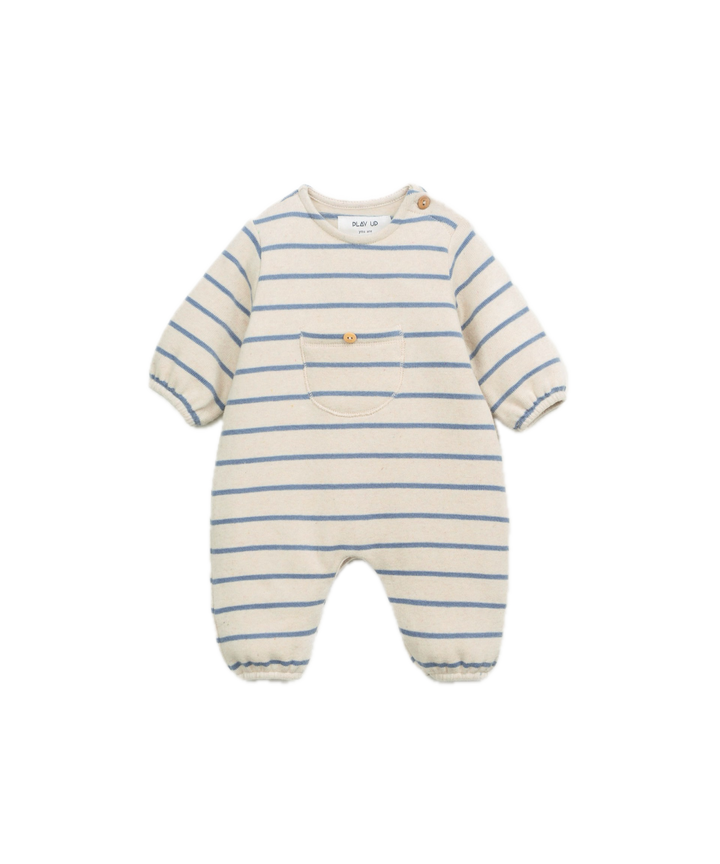 Play Up Striped Jumpsuit - Blue