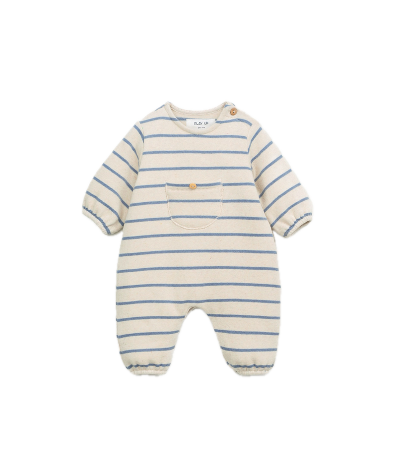 Play Up Striped Jumpsuit - Blue