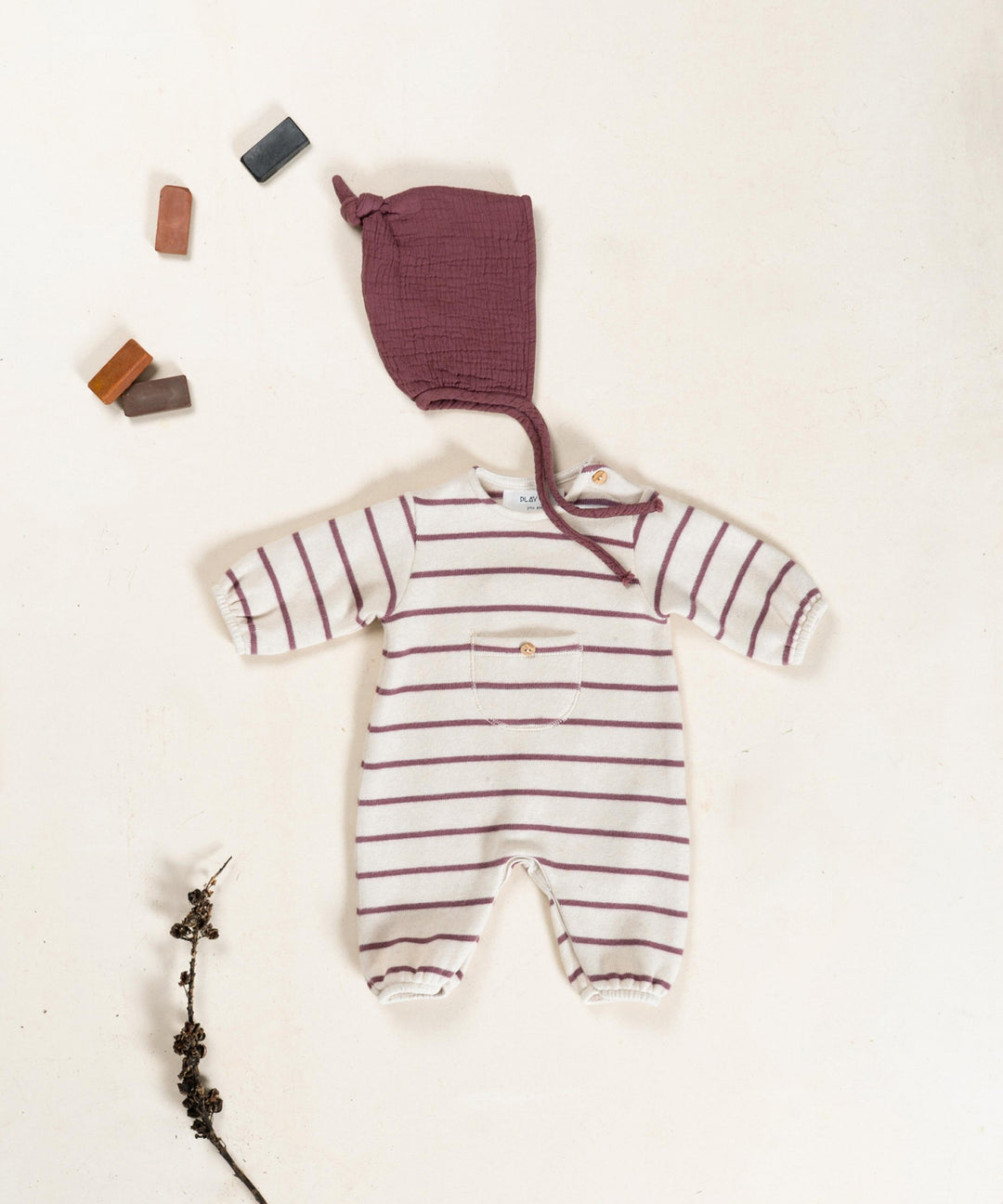 Play Up Striped Jumpsuit - Dark Pink