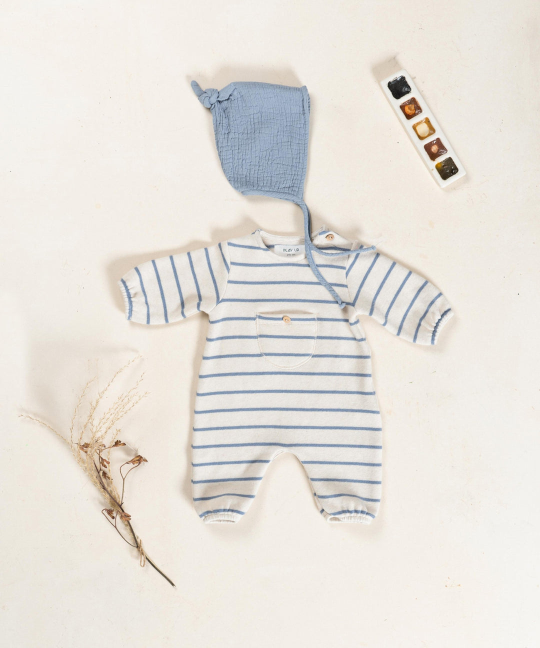 Play Up Striped Jumpsuit - Blue
