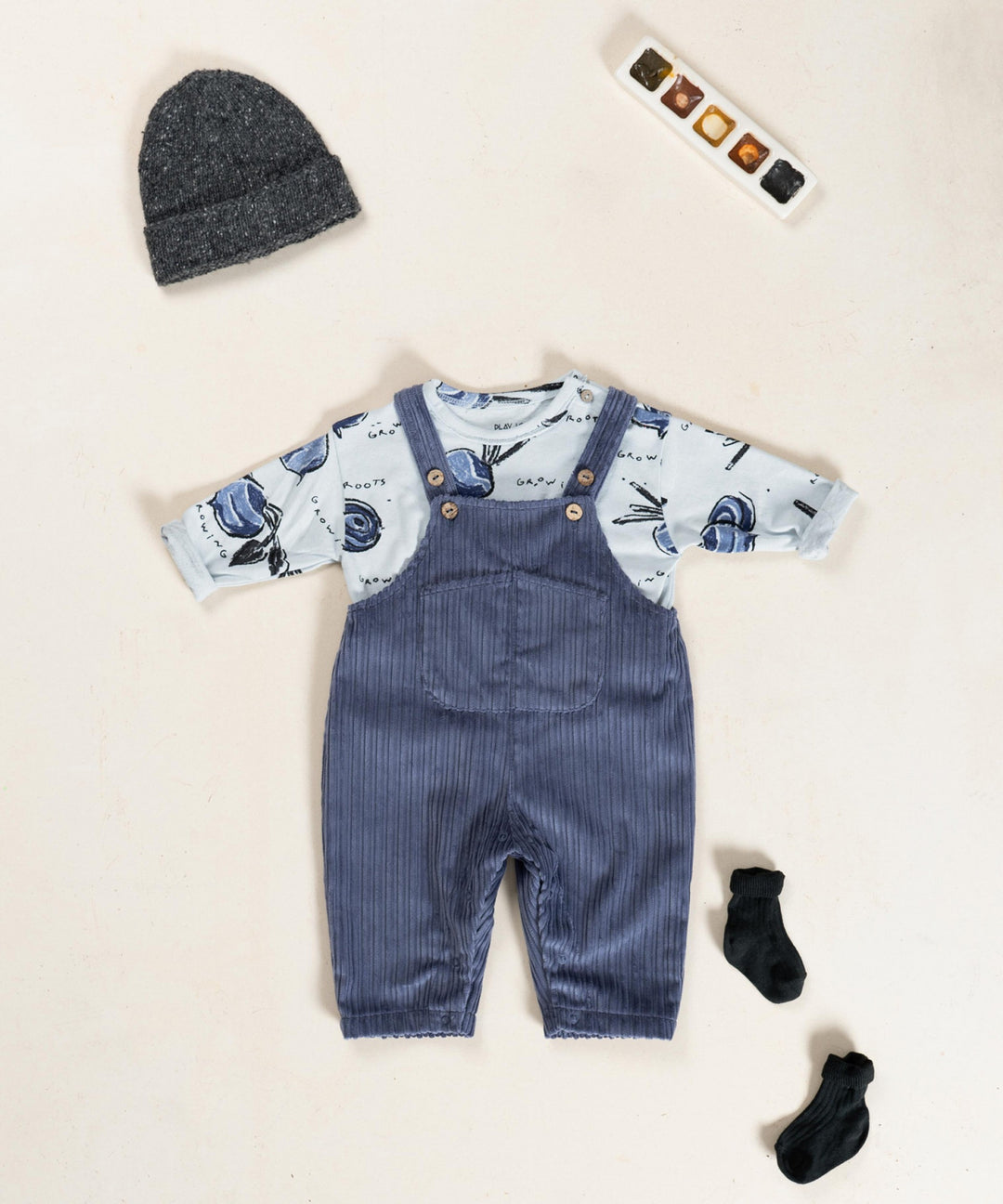 Play Up Corduroy Overalls - Dark Blue