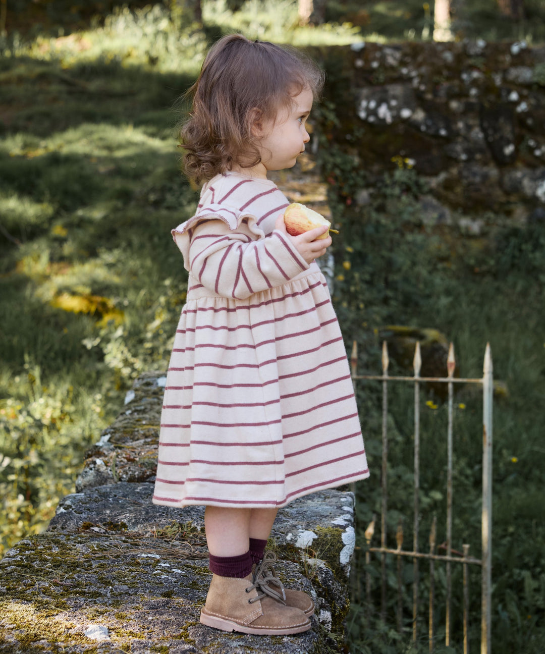 Play Up Striped Jersey Dress - Dark Pink