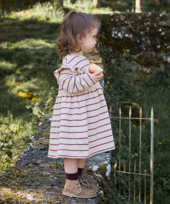 Play Up Striped Jersey Dress - Dark Pink