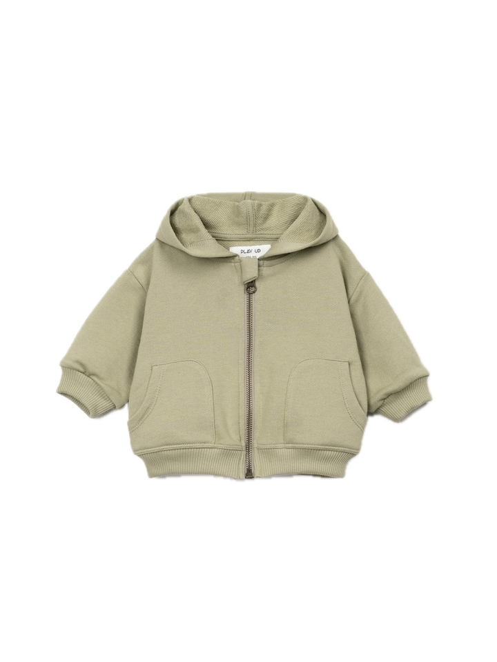Play Up Fleece Hooded Jacket - Khaki Green