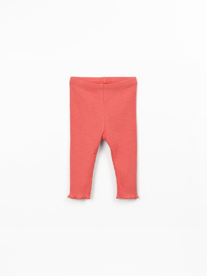 Play Up Ribbed Leggings - Coral
