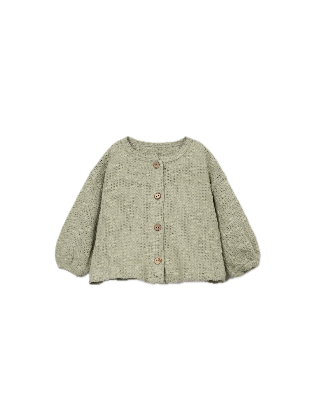Play Up Knit Jacket With Coconut Buttons - Khaki Green