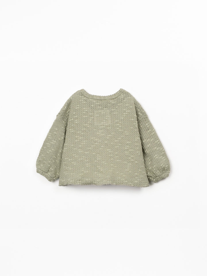 Play Up Knit Jacket With Coconut Buttons - Khaki Green