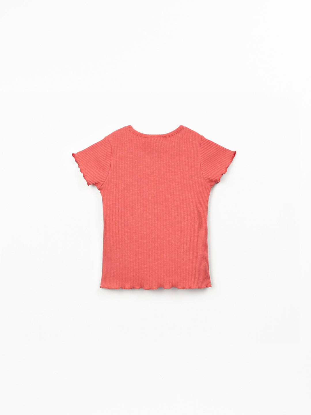Play Up Ribbed Organic Cotton T-Shirt - Coral