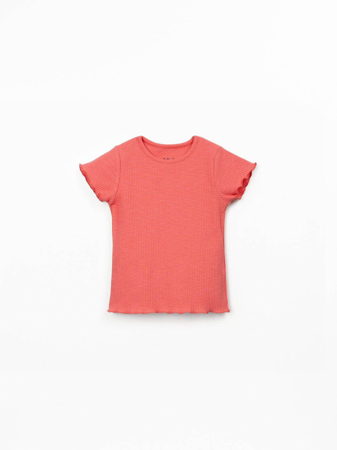 Play Up Ribbed Organic Cotton T-Shirt - Coral