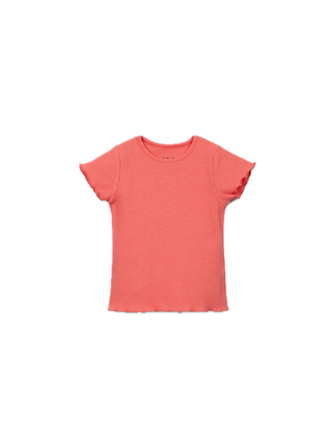 Play Up Ribbed Organic Cotton T-Shirt - Coral