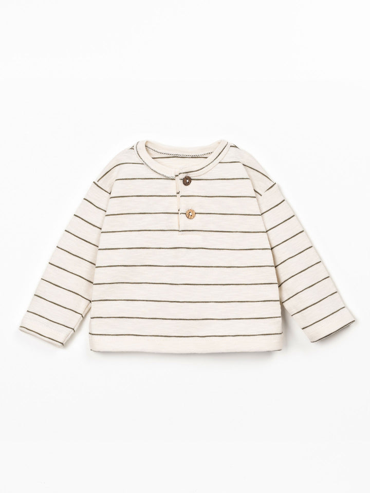 Play Up Striped Long Sleeve T-Shirt - Dark Green