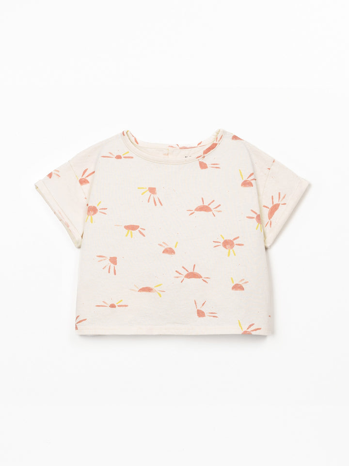Play Up Organic Cotton T-Shirt - Ecru Suns