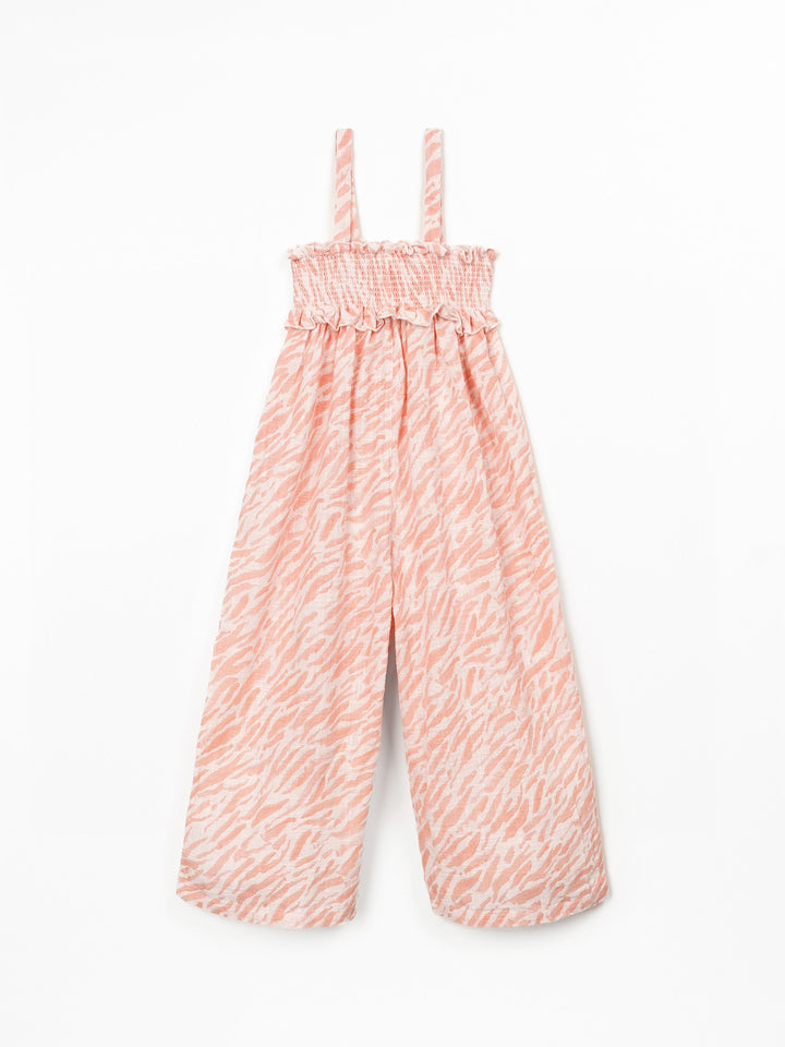 Play Up Printed Jumpsuit - Pink Zebra