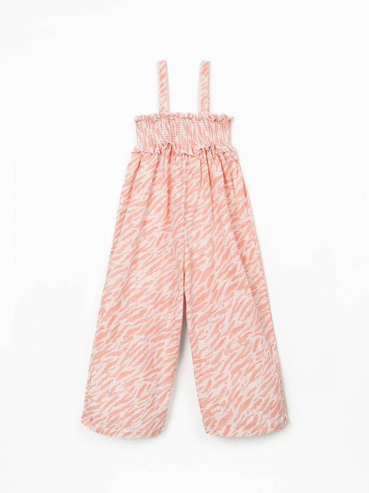 Play Up Printed Jumpsuit - Pink Zebra