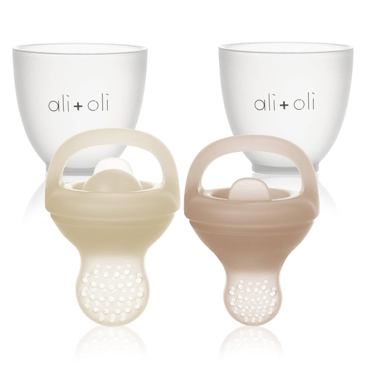 Ali + Oli Silicone Food & Fruit Feeder - Oat & Coco