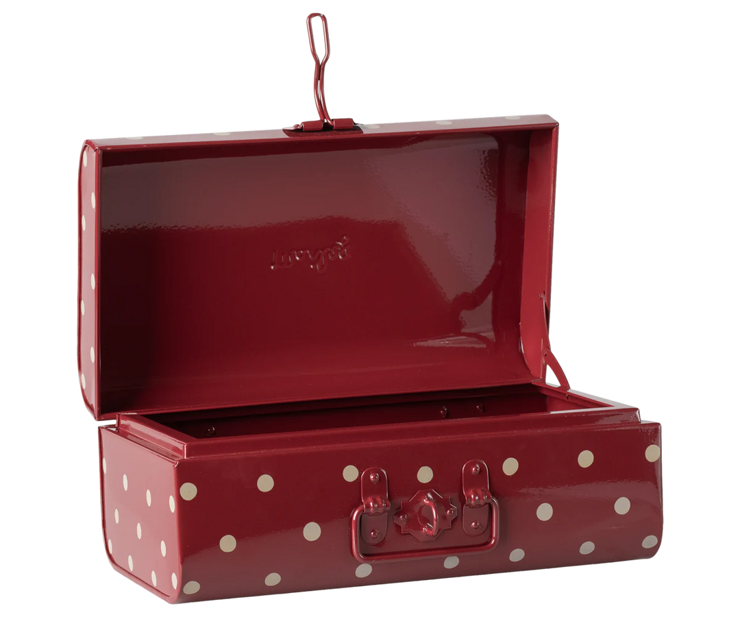 Maileg Storage Suitcase, Red With Dots - Small