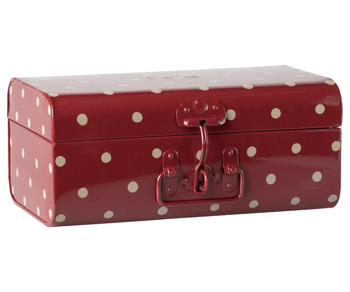 Maileg Storage Suitcase, Red With Dots - Small