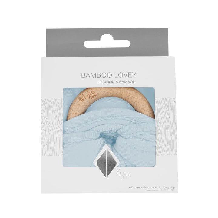Kyte Baby Lovey with Removable Wooden Teething Ring - Fog
