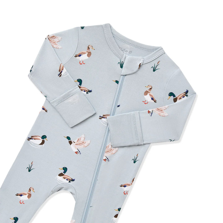 Kyte Baby Zippered Romper - Mallard Duck
