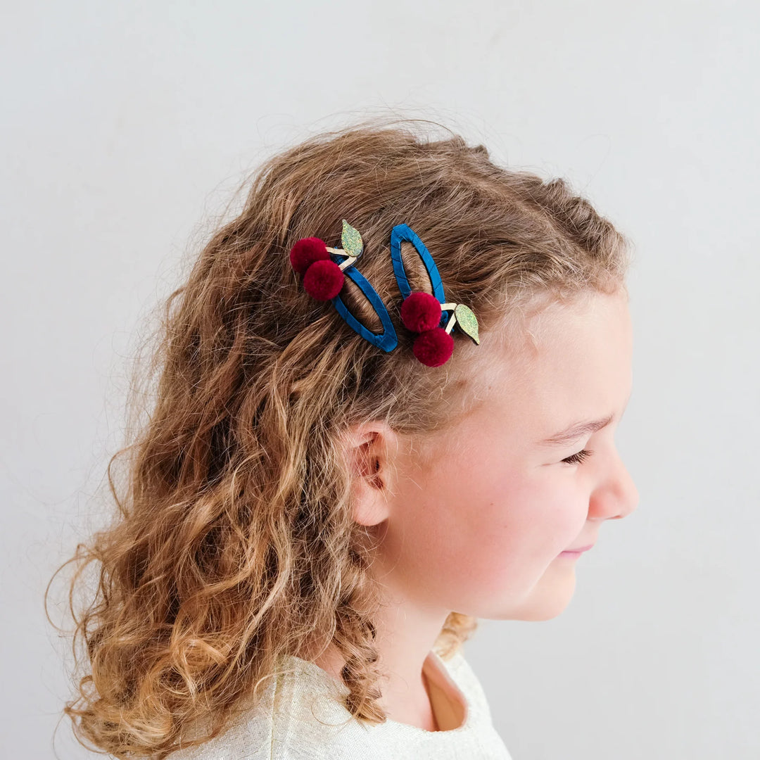 Mimi & Lula Pom Pom Cherries Hair Clips