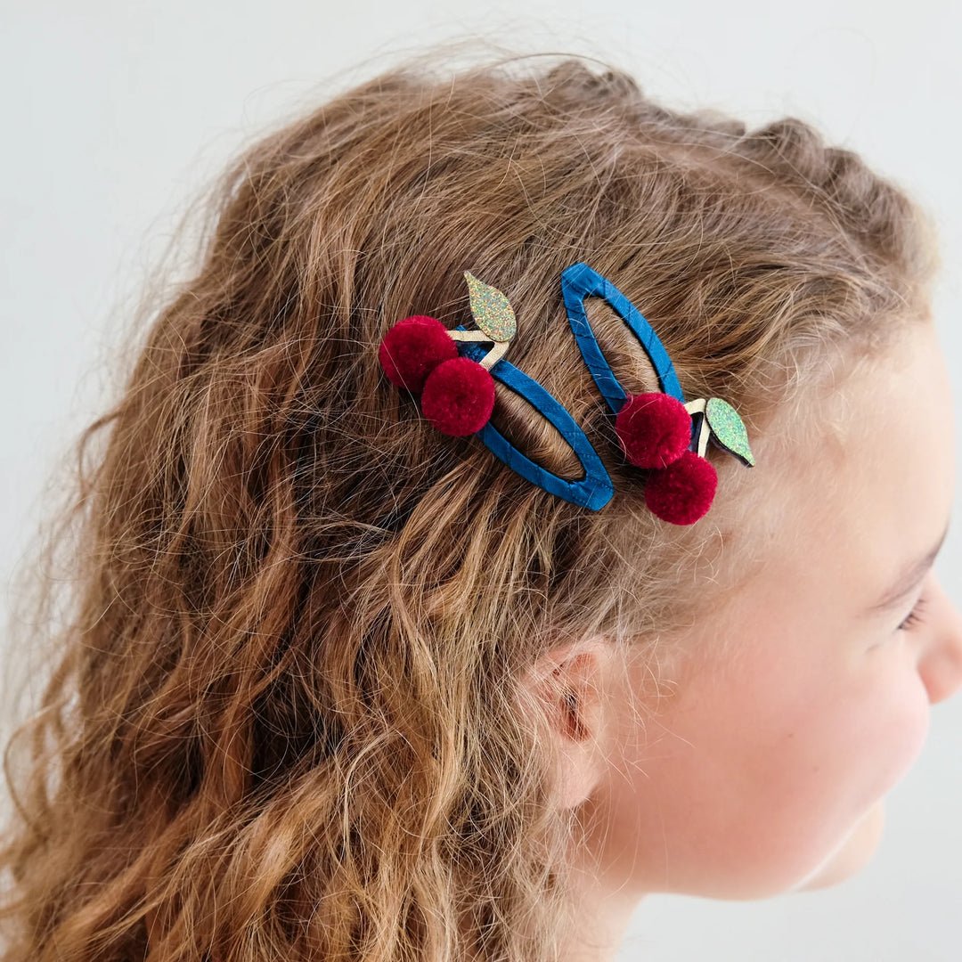 Mimi & Lula Pom Pom Cherries Hair Clips