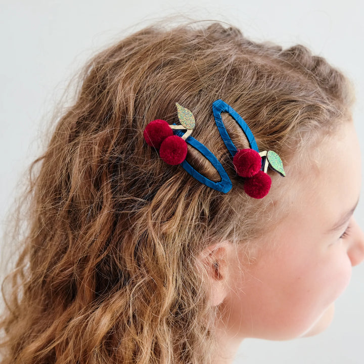 Mimi & Lula Pom Pom Cherries Hair Clips