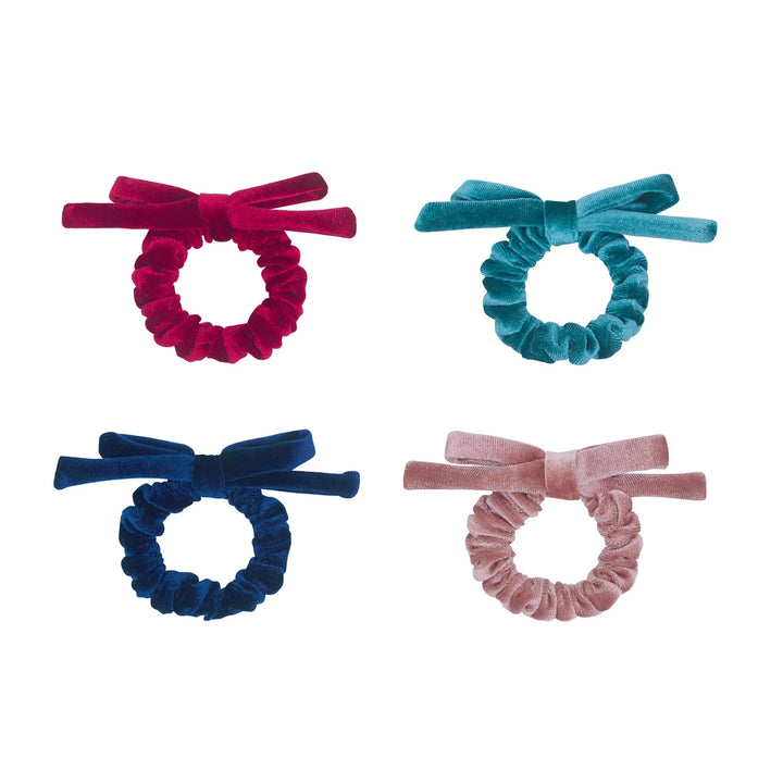 Mimi & Lula Blackberry Velvet Bow Scrunchies