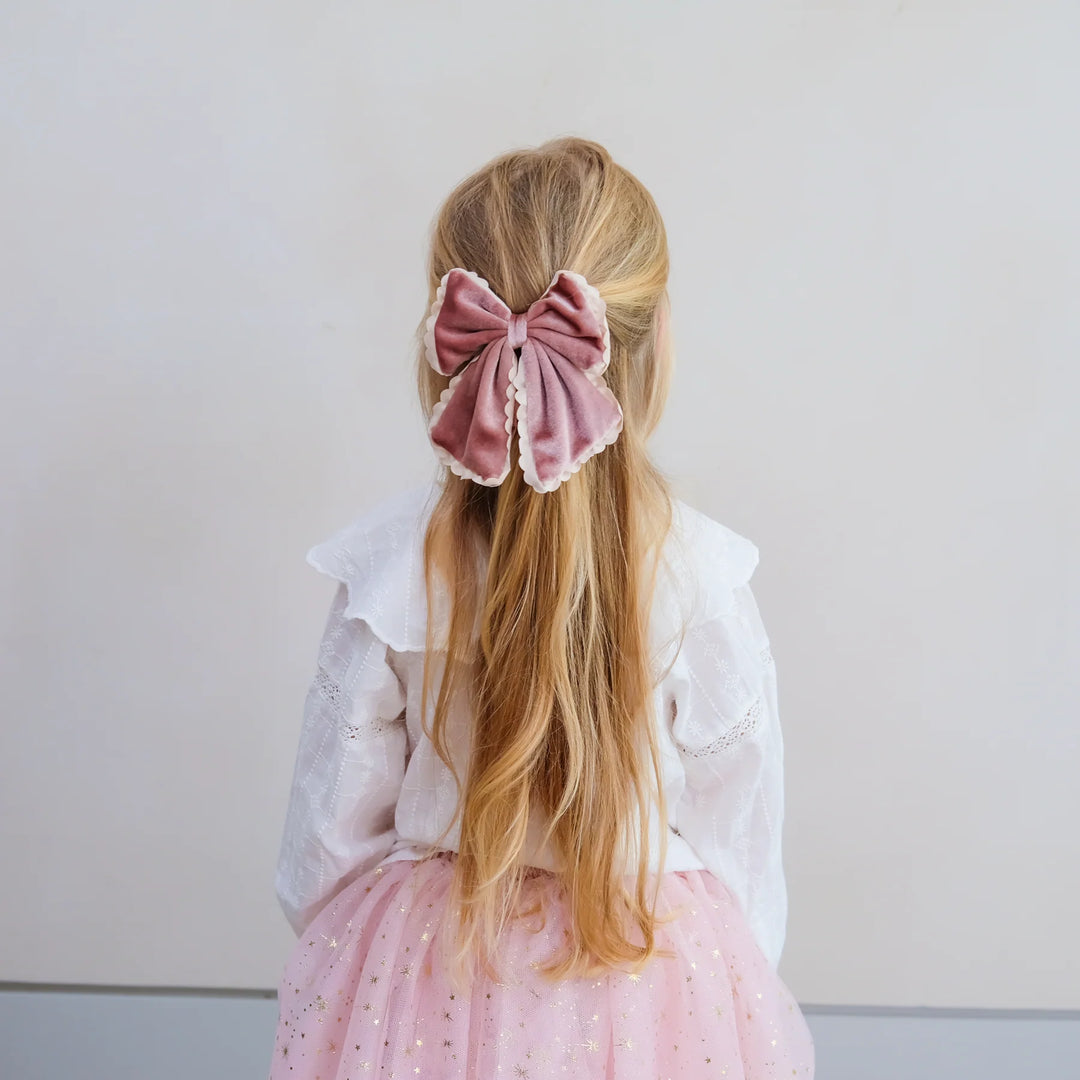 Mimi & Lula Scalloped Edge Velvet Bow