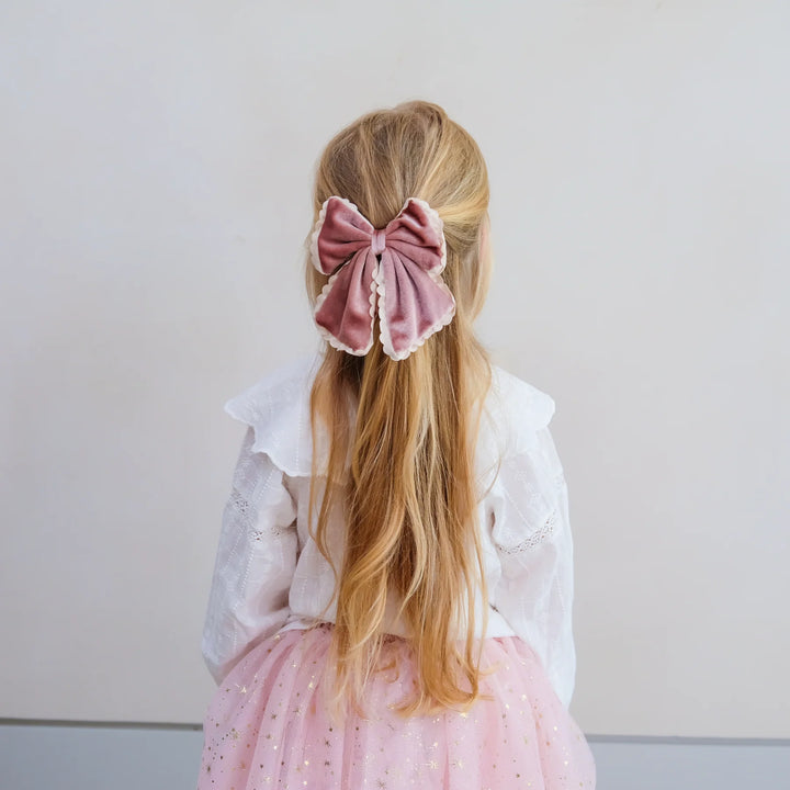 Mimi & Lula Scalloped Edge Velvet Bow