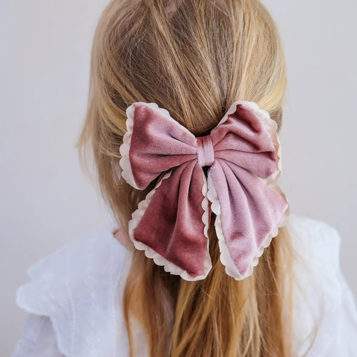 Mimi & Lula Scalloped Edge Velvet Bow