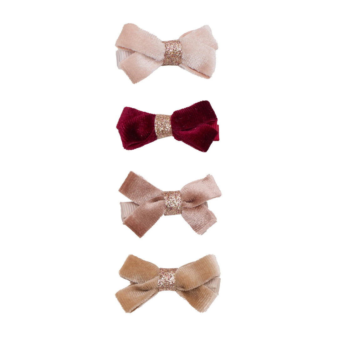 Mimi & Lula Glitter Velvet Bow Salon Hair Clips