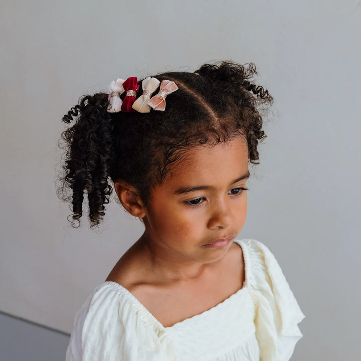 Mimi & Lula Glitter Velvet Bow Salon Hair Clips