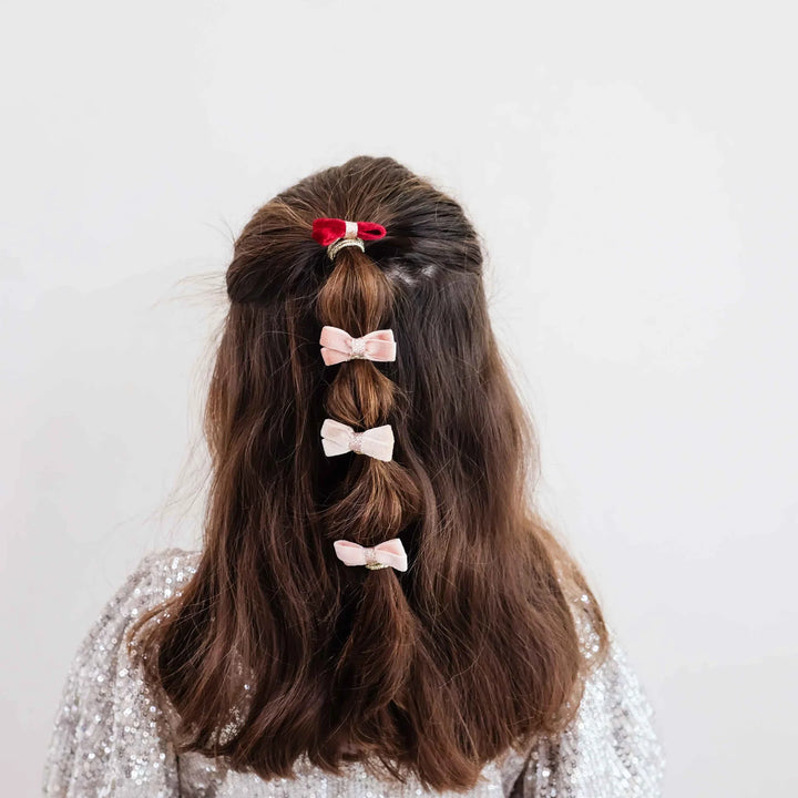 Mimi & Lula Glitter Velvet Bow Hair Ties