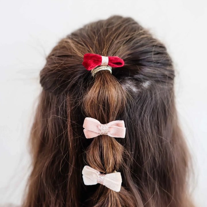 Mimi & Lula Glitter Velvet Bow Hair Ties